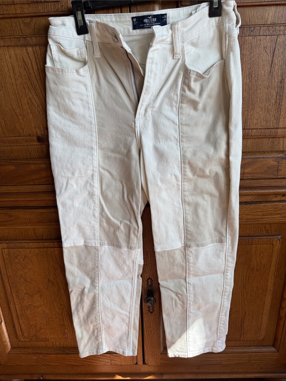 Hollister Men's Cream Patchwork Chinos